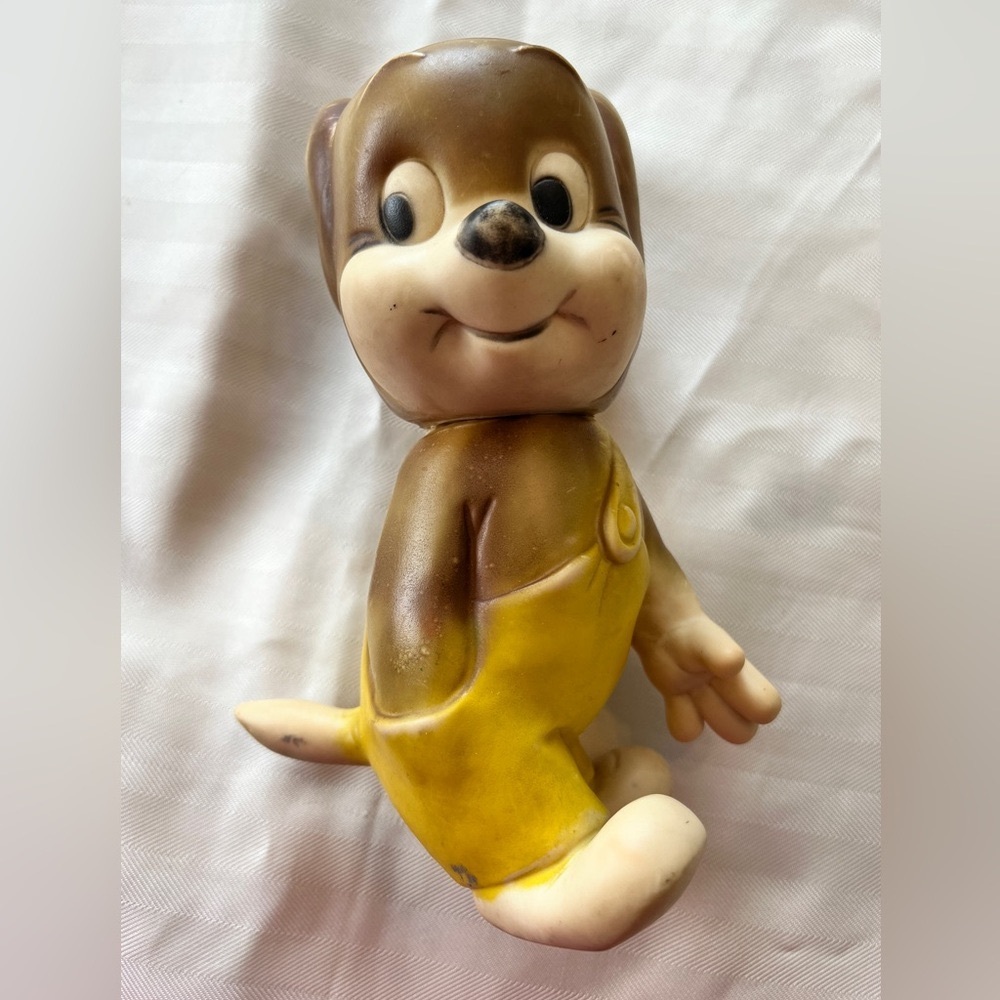 Vintage 1970s Rubber Cartoon Dog Figure - Taiwan, 9” Jerry the Mouse likeness